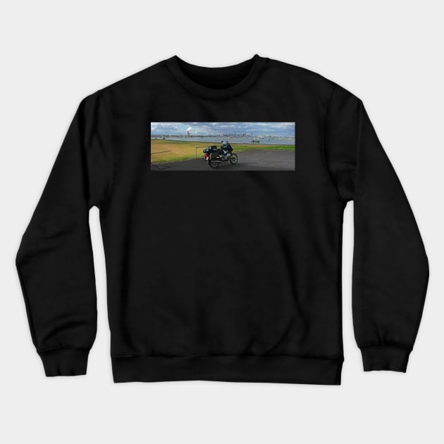 Melbourne Looking From Williamstown Crewneck Sweatshirt by pops